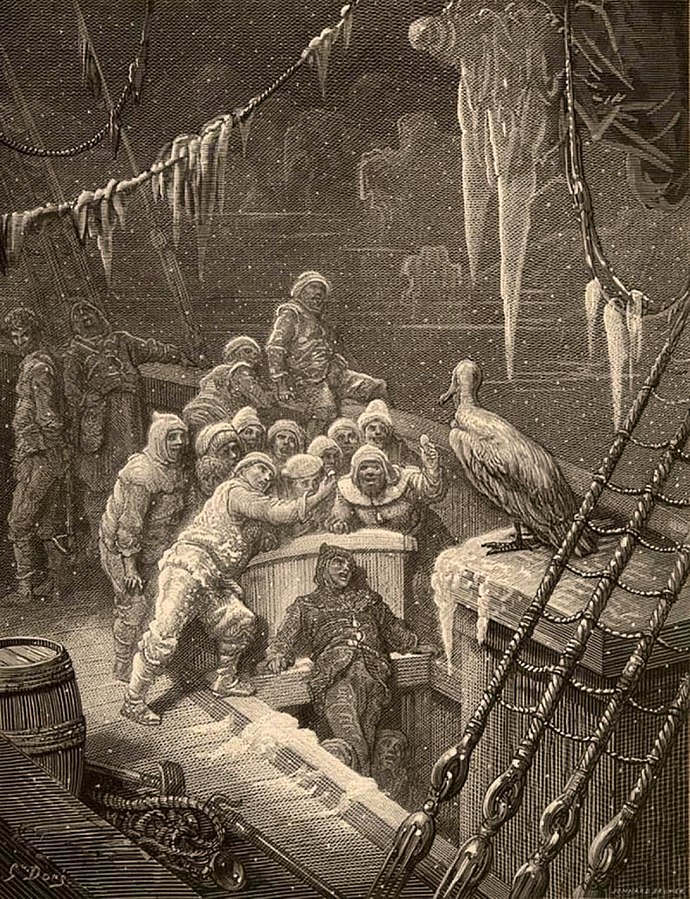 An engraving by Gustave Dore from Coleridge’s Rime of the Ancient Mariner, the original ballad of scurvy.