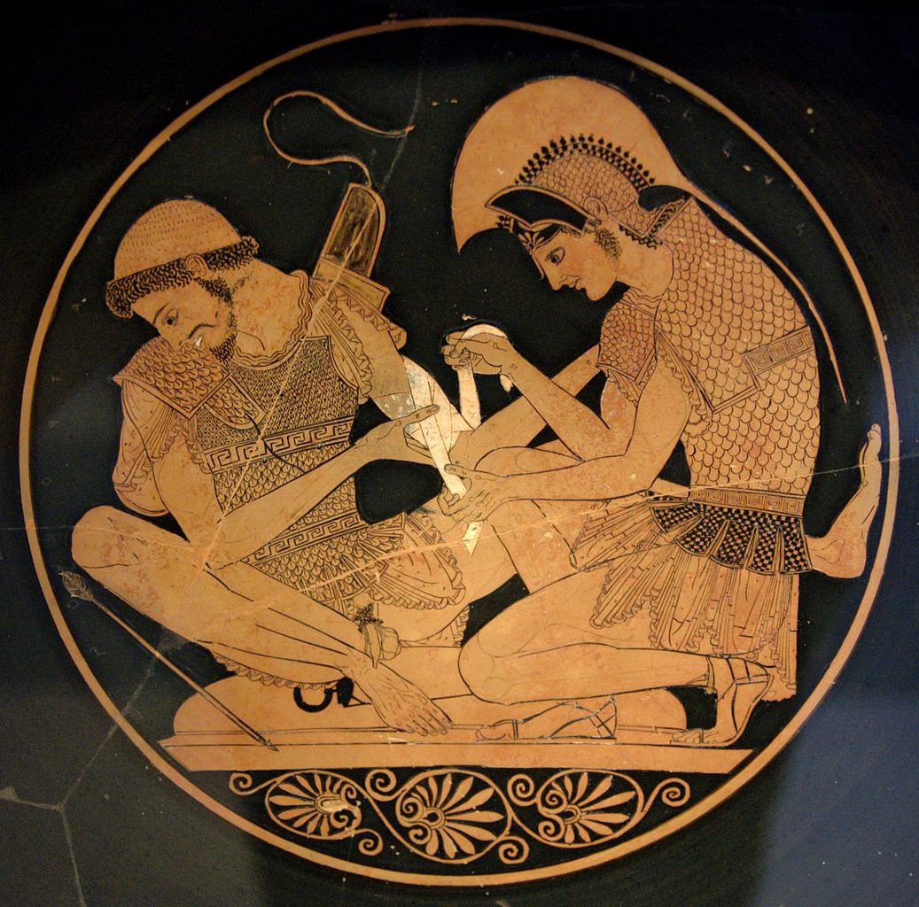 Achilles Bandaging Patroclus cup Sosias Painter Photograph by Maria Daniels, courtesy of the Staatliche Museen zu Berlin