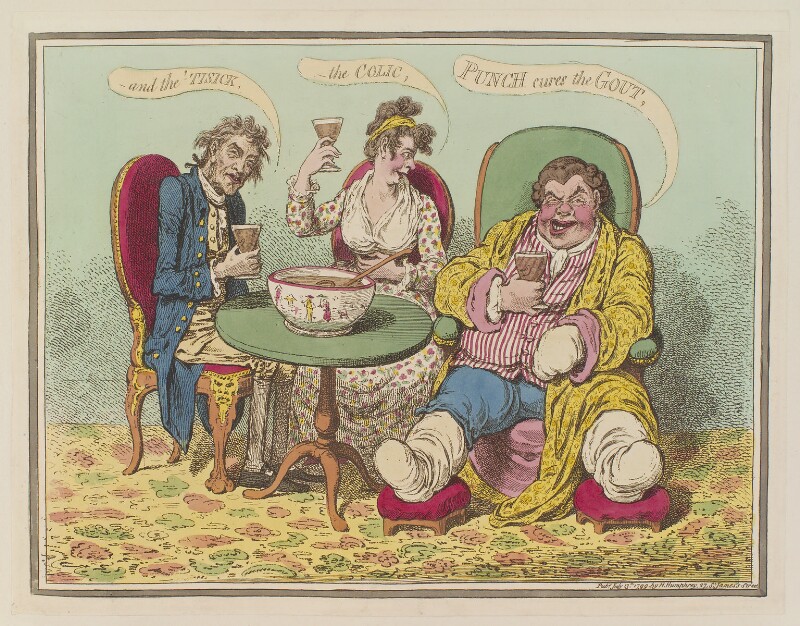 Punch Cures the Gout, the Colic, and the 'Tisick', James Gillray